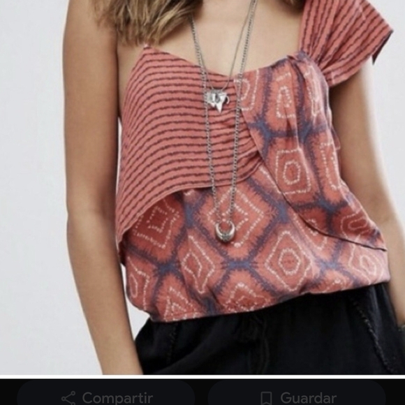 Free People Coral and Navy Camisole - Picture 1 of 4